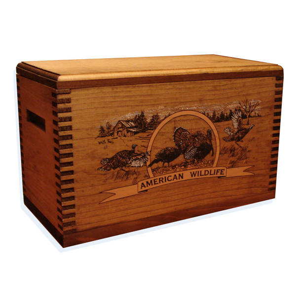Evans Sports Wooden Accessory Box With "Wildlife Series" Turkey Print